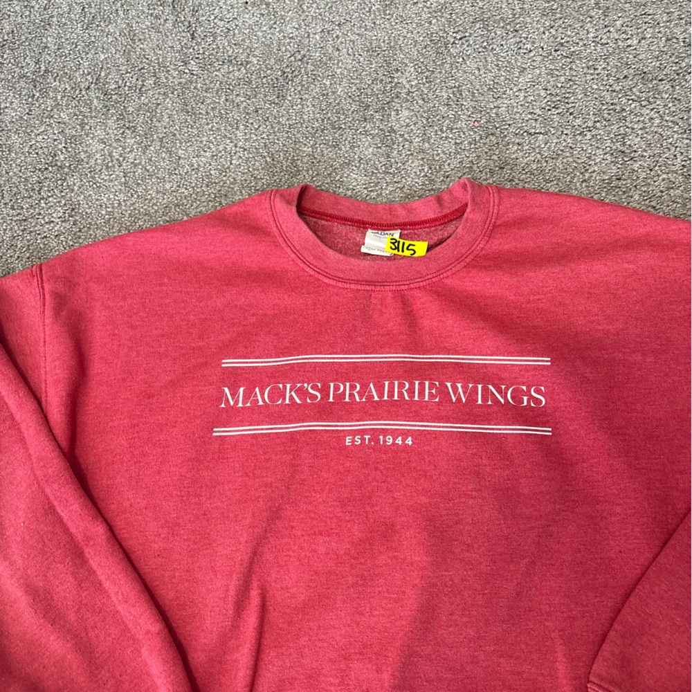vintage Gildan sweatshirt mens XL red crewneck sweater 90s macks‎ prairie wings - Picture 3 of 11